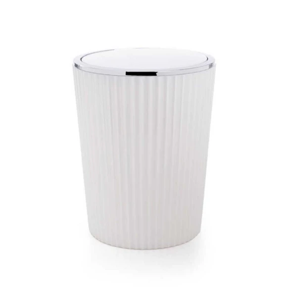 Primanova Nely Beyaz Çöp Kovası Krom Kaplama