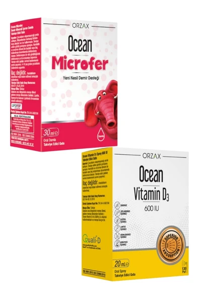 Ocean Microfer Damla 30 ml + Ocean Vitamin D3 600IU Sprey 20 ml