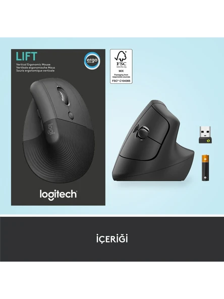 Logitech Lift Kablosuz Ergonomik Dikey Mouse 910-006473 - 8