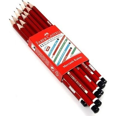 Faber Castell Köşeli Mercanlı Kurşun Kalem (12 li) ürün görseli