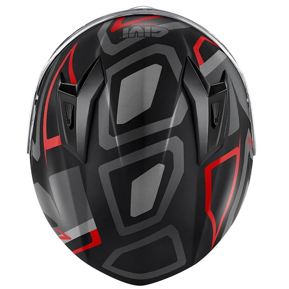 GIVI 50.7 PROTON MAT TITANIUM-KIRMIZI KASK - 4