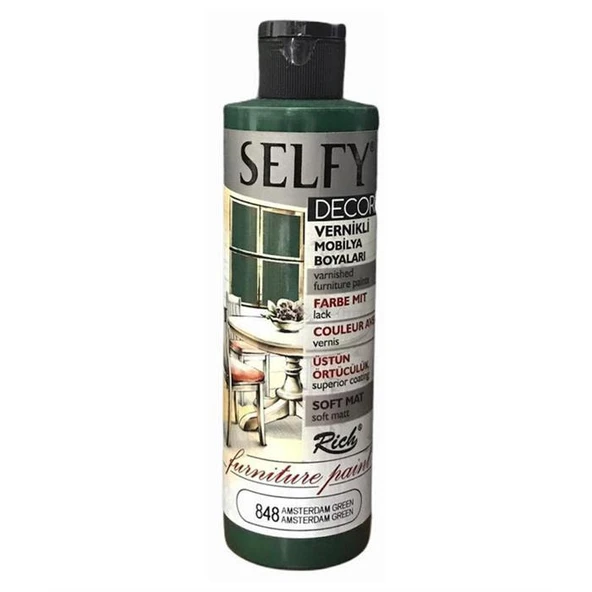 Rich Selfy Decor Vernikli Mobilya Boyası 240 cc Amsterdam Green ürün görseli 1