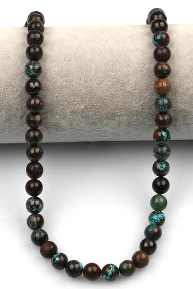 Krizokol Doğal Taş Dizi 8 mm Küre Kesim - Resim 2