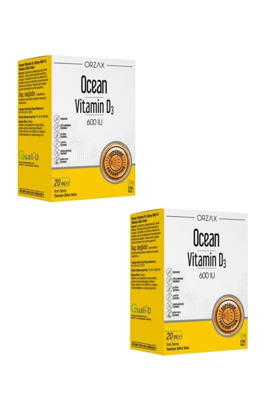 Ocean Vitamin D3 600IU Sprey 20 ml x 2 Adet