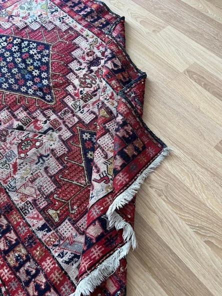 112x170 cm El Dokuma Kilim, Ender Desenli Hayvan Figürlü Yün Kilim, Nostaljik Severler için Harika Kilim - 10