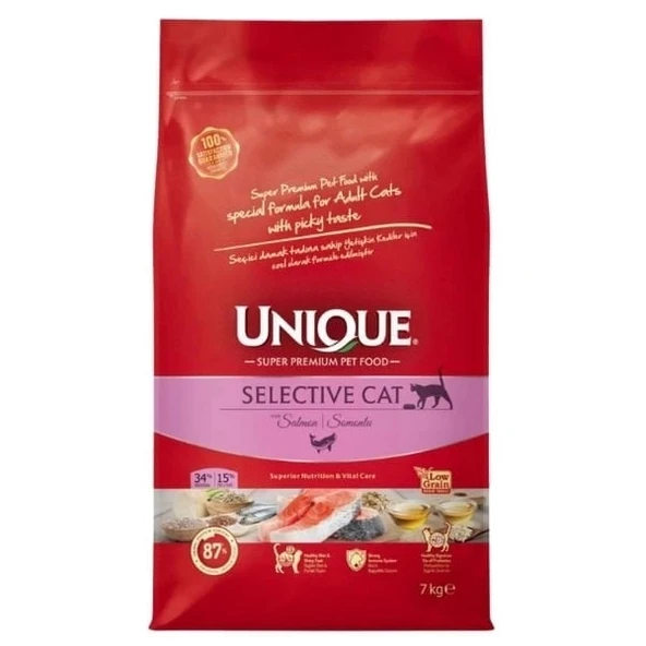 Unique Seçici Kediler için Somonlu Yetişkin Kedi Maması 7 Kg