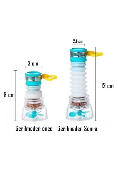 Plastik 360 Dönebilir Kelepçeli Pervaneli Katlanabilir Musluk Ucu - 4