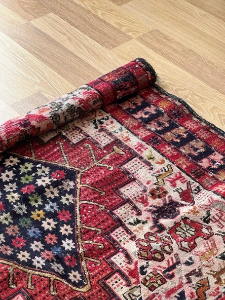 112x170 cm El Dokuma Kilim, Ender Desenli Hayvan Figürlü Yün Kilim, Nostaljik Severler için Harika Kilim - 9