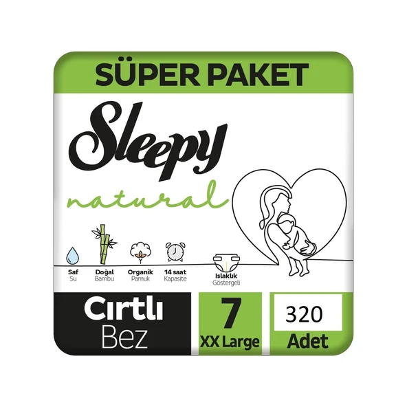 Sleepy Natural 7 Numara XXLarge 320'li Bebek Bezi