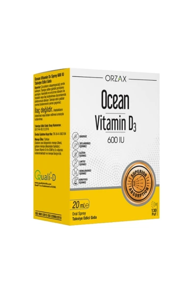 Ocean Vitamin D3 600IU Sprey 20 ml x 2 Adet - 3