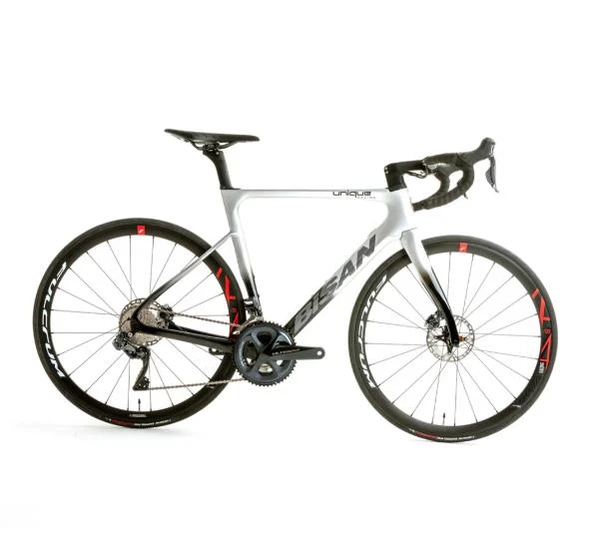 Bisan Unique 105 DI2 53 Cm 2X12 Gri Siyah Karbon yol yarış Bisikleti - 2