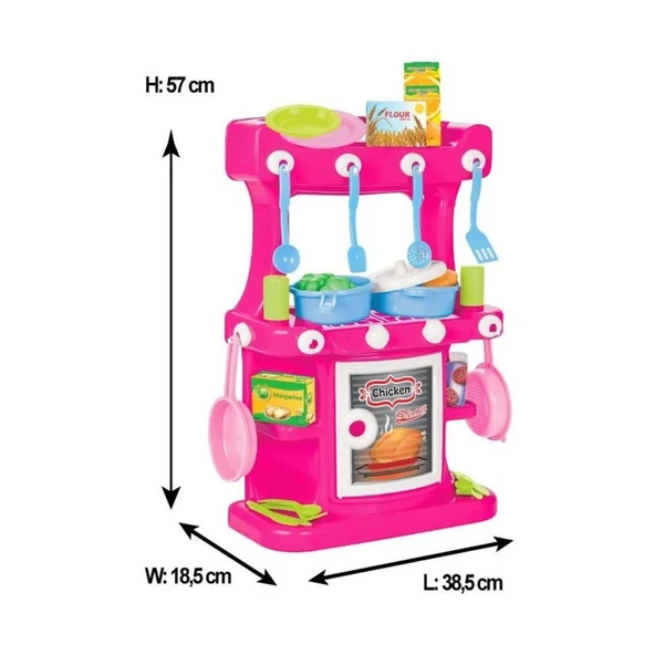 Nessiworld 03 335 Hamarat Ayaklı Mutfak Seti Pembe -Pilsan Oyuncak - Resim 3