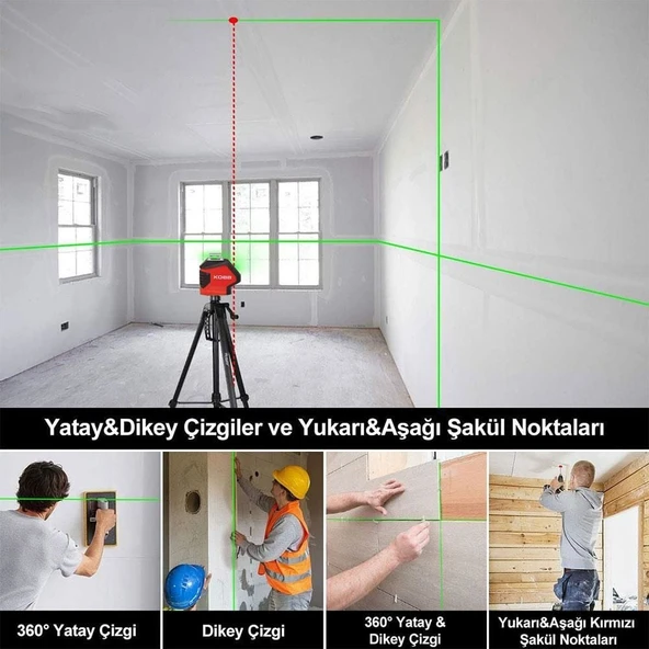 KOBB KBL88GTP 25 Metre Otomatik Hizalama Yeşil Lazer - 3