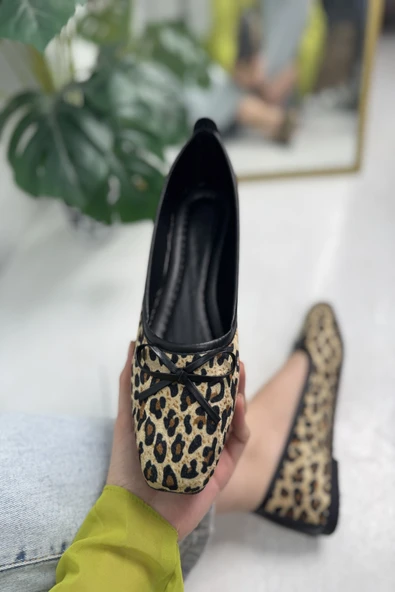 Günlük Kadın Babet Fiyonklu Kısa Topuk Küt Burun Hafif Rahat Kalıp Tırtık Taban Ayakkabı 393 - 3