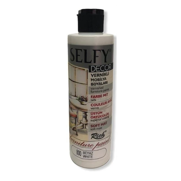 Rich Selfy Decor Vernikli Mobilya Boyası 240 cc Beyaz ürün görseli 1