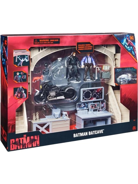 Batman 1068398 Batman Batcave Film Anları 1 Araç + 2 Figür -Spinmaster