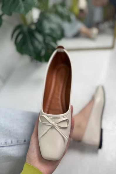 Günlük Kadın Babet Fiyonklu Kısa Topuk Küt Burun Hafif Rahat Kalıp Tırtık Taban Ayakkabı 393 - 2