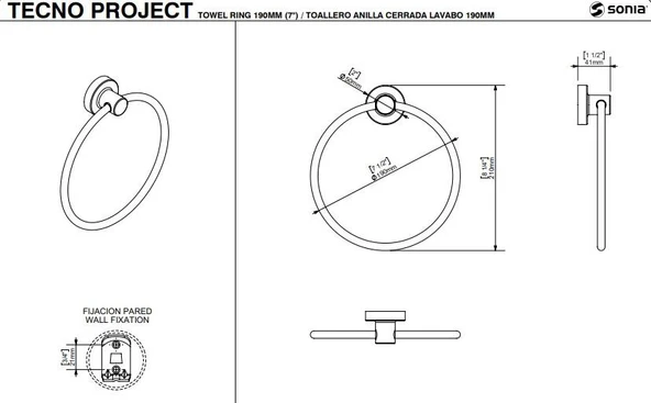Sonia Tecno Black Yuvarlak Havluluk 21cm Mat Siyah - Resim 2