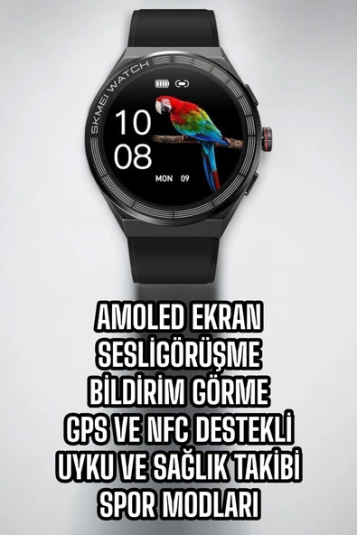 Akıllı Saat Dokunmatik Ekran Sesli Görüşme ve Bildirim Görme Sağlık Takibi - 5