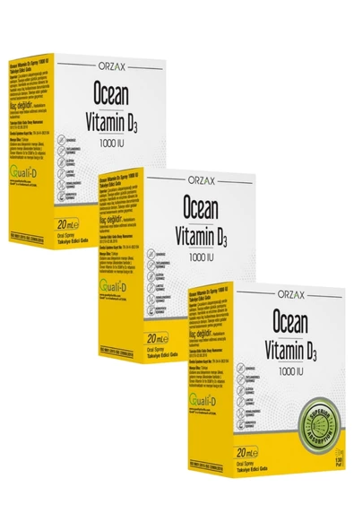 Ocean Vitamin D3 1000 IU Sprey 20 ml x 3 Adet