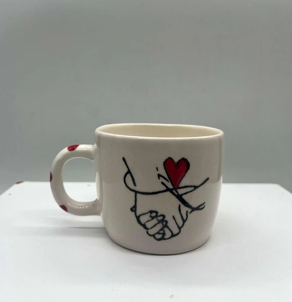 Tardan Bart Jr. El Yapımı  Hold Hands 300 ml Seramik Kupa ( 1 Adet ) - 4
