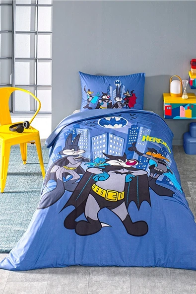 Özdilek Looney Tunes Heroes Batman Tek Kişilik Lisanslı Çocuk Nevresim Takımı