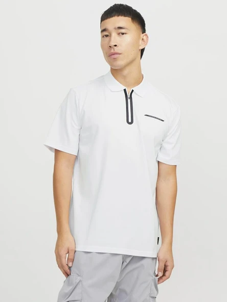 Jack Jones Fusıon Pıque Fermuarlı Polo Yaka Erkek Tişört 12273127 - 4