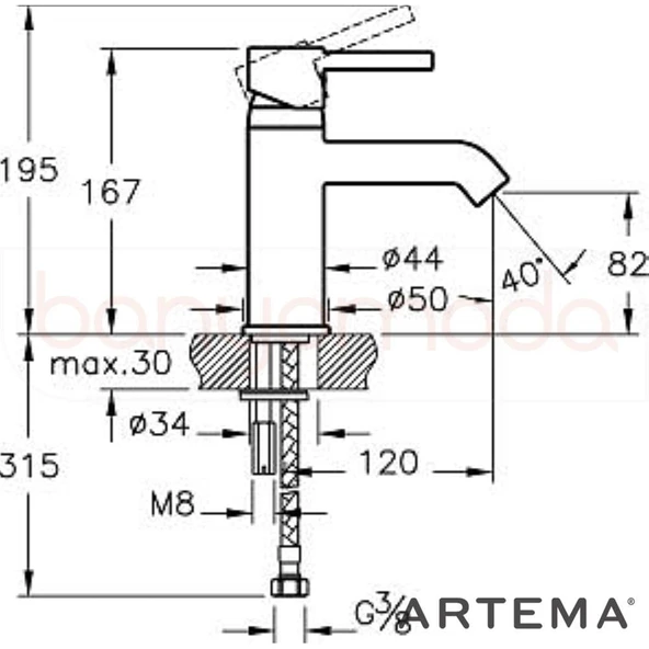 Artema A41984 Minimax S Lavabo Bataryası - Resim 2