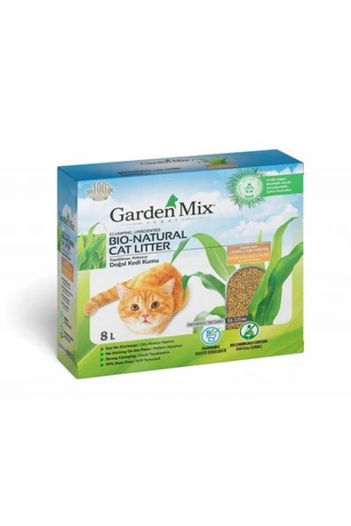 Gardenmix Topaklanan Mısır Lifli Kedi Kumu 8 Lt