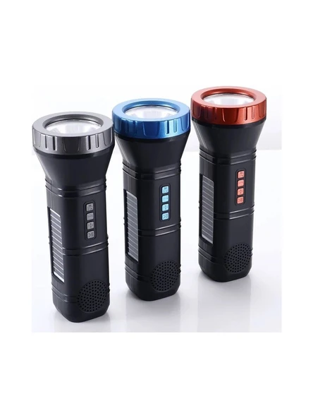 UltraTekno AI-112 Güneş Panelli Kamp Tipi Outdoor El Feneri Bluetooth Hoparlör Fm Radyo Acil Durum Feneri - 5