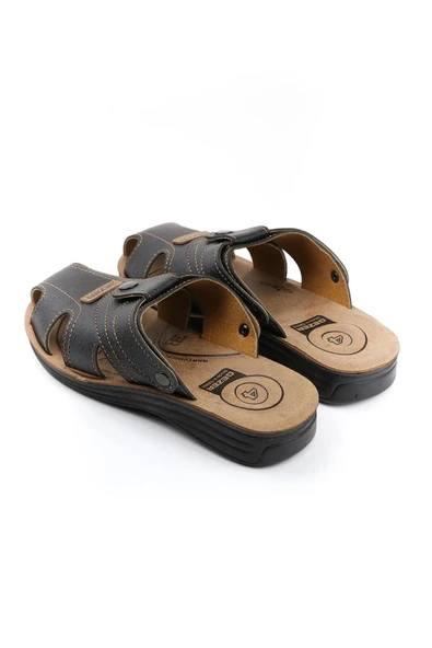 Gezer 09878 Rahat 4 Nokta Taban Kapalı Erkek Terlik Sandalet - Resim 5