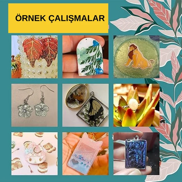 UV REÇİNE EPOKSİ ŞEFFAF HARD TYPE (SERT TİP) KOLYE ANAHTARLIK KÜPE OBJE YAPIMINA UYGUN UV RESİN 1 KG - 3