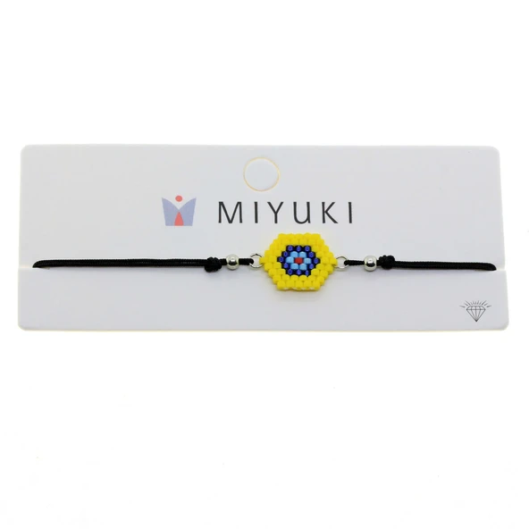 Altın Renk Sarı Göz Model Miyuki Bileklik - 2942 - 2