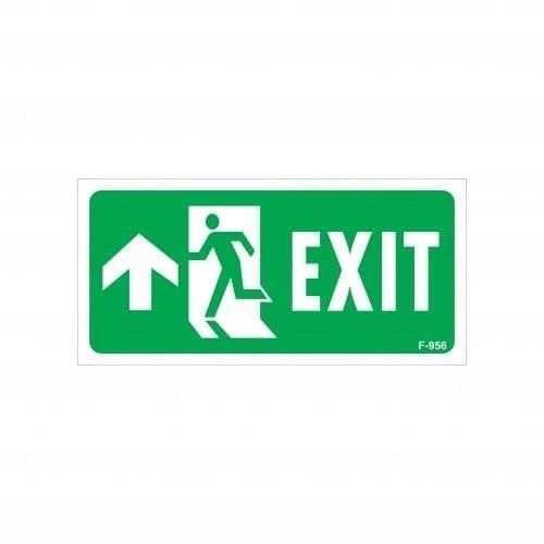Exit Yukarı Sol Ok İşaretli Uyarı Levhası 17,5x25 KOD:956 - 2
