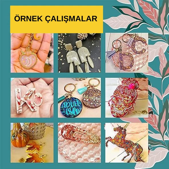 UV REÇİNE EPOKSİ ŞEFFAF HARD TYPE (SERT TİP) KOLYE ANAHTARLIK KÜPE OBJE YAPIMINA UYGUN UV RESİN 1 KG - 4