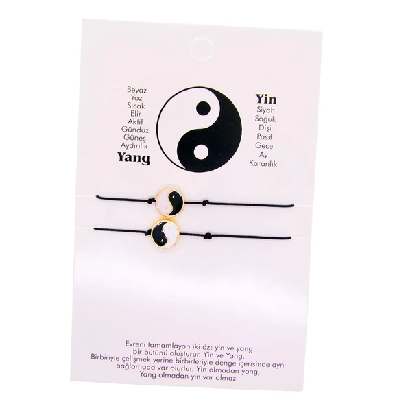 Altın Renk Yang Ying  Denge Arkadaş Şans Bilekliği - 2695 ürün görseli 1