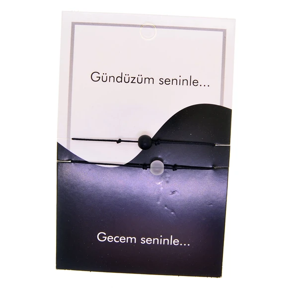 Altın Renk Gündüz Gece  Arkadaş Şans Bilekliği - 2689 - 2