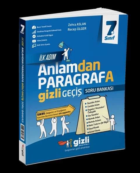 Gizli Yayınları 7. Sınıf Anlamdan Paragrafa Gizli Geçiş Soru Bankası