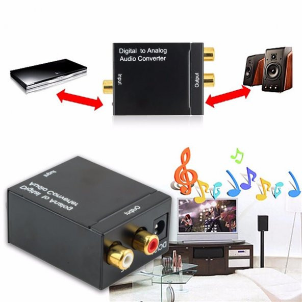Dijital Optik Koaksiyel RCA Toslink den Analog Ses Dönüştürücü