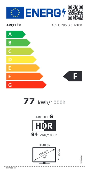 Arçelik A55 E 795 B 4K Ultra HD 55" 140 Ekran Google Tv - 5