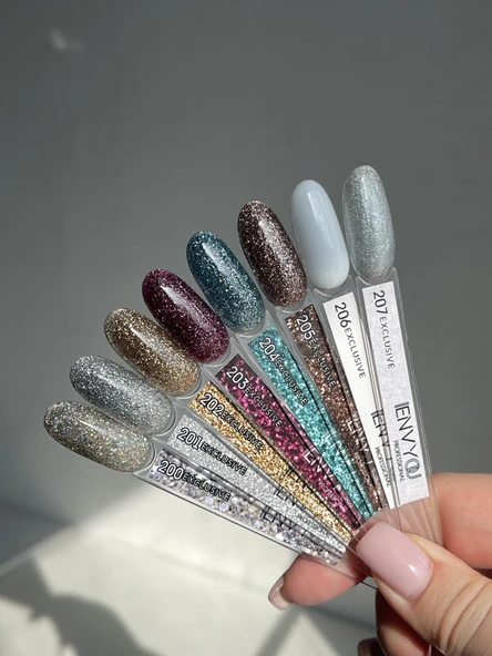 Envy Kalıcı Oje Exclusive Parlak Simli Koyu Mor 10gr No:203 - Resim 3