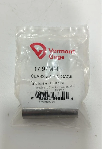 Vermont Gage Çelik Pin Kontrol Eşi 17,97mm - 2