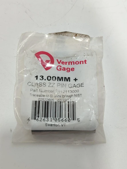 Vermont Gage Çelik Pin Kontrol Eşi 13,00mm - 2