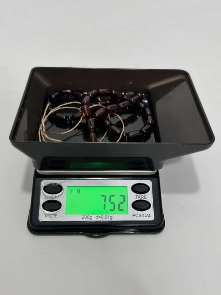 Kapsül Kesim Doğal Kaya Damla Kehribar Tesbih 33lük 9x5mm 7,5 Gram - 7