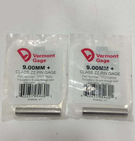 Vermont Gage Çelik Pin Kontrol Eşi 9,00mm (2 Adet) - 2