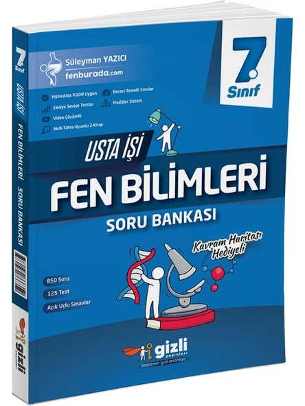 Gizli Yayınları 7. Sınıf Fen Bilimleri Usta İşi Soru Bankası - Kavram Haritası