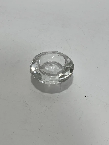 Faset Kesim Kristal Cam Tealight Mumluk 7x4 cm (1 Adet) - 2