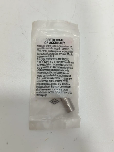 Vermont Gage Çelik Pin Kontrol Eşi 8,84mm - 3