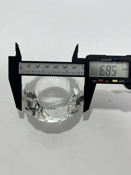 Faset Kesim Kristal Cam Tealight Mumluk 7x4 cm (1 Adet) - 6