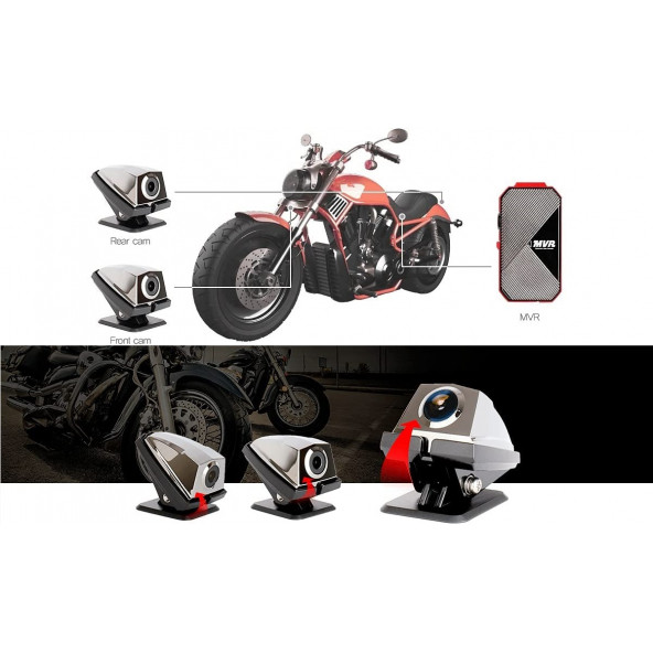 GNET MVR MOTOSİKLET 2 KAMERALI FULLHD Wi-Fi ARAÇ KAMERASI - 5